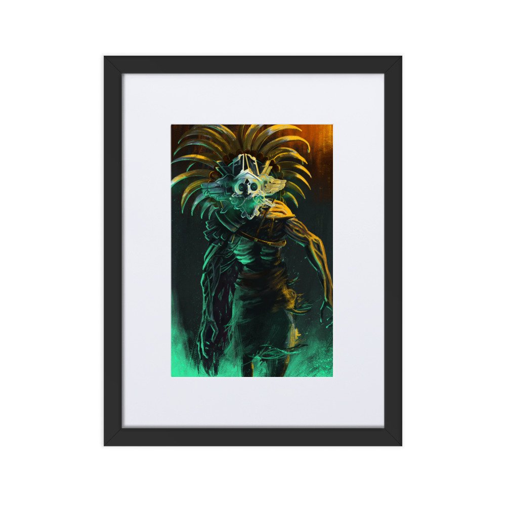 Tláloc Matte Paper Framed Poster With Mat
