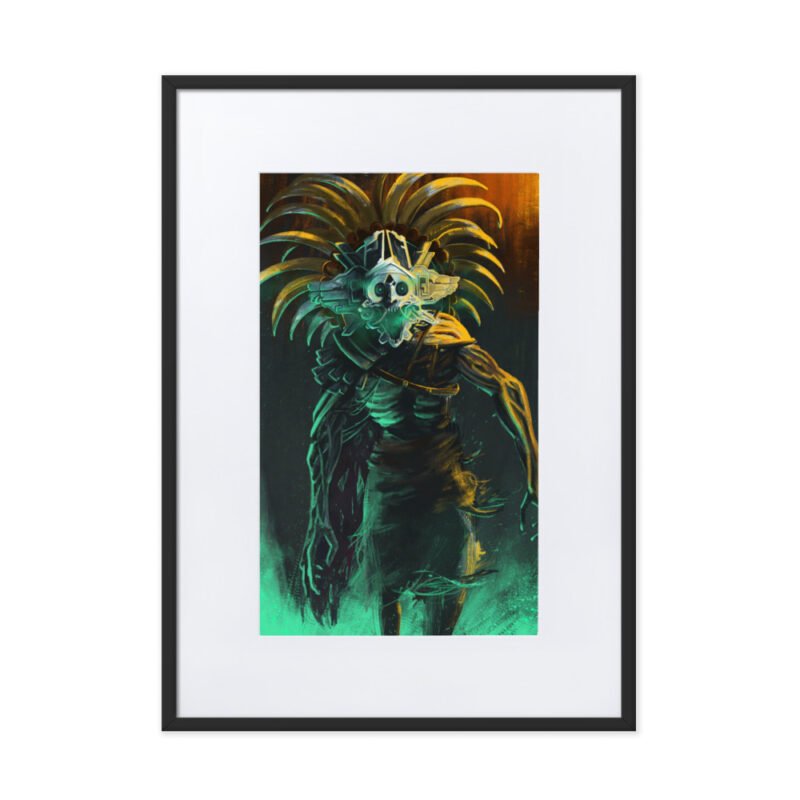 matte-paper-framed-poster-with-mat-cm-black-50x70-cm-transparent-68d08f1ce8d37.jpg Tláloc Matte Paper Framed Poster With Mat