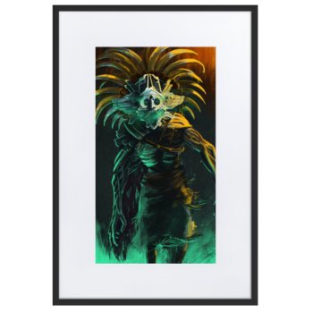 Tláloc Matte Paper Framed Poster With Mat