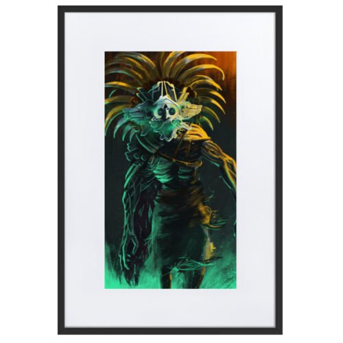 matte-paper-framed-poster-with-mat-cm-black-61x91-cm-transparent-68d08f1ce7dd9.jpg Tláloc Matte Paper Framed Poster With Mat